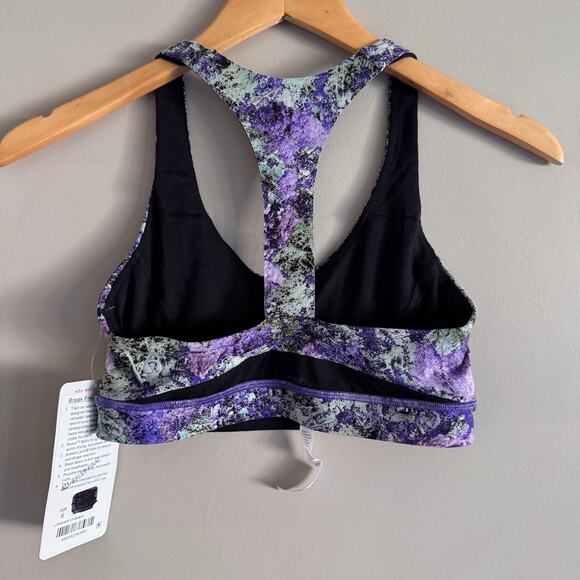 Lululemon Break Free Sports Bra in Vivid Vision Purple Black Size 6 W2ANIS New - Picture 5 of 5